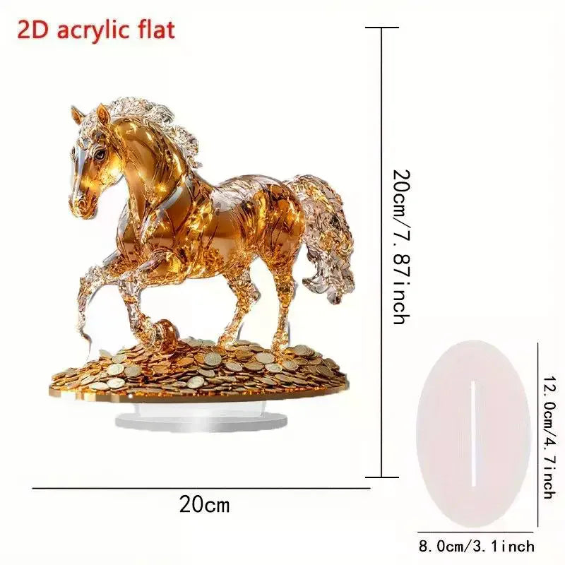 Figurine Cheval Bohème en Acrylique – Objet Déco Élégant pour Table & Intérieur