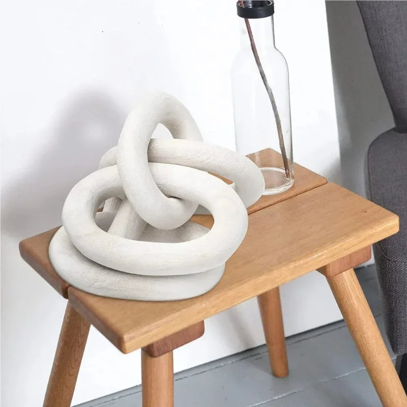 Chaîne Décorative en Bois Sculpté – Art Bohème Moderne & Style Rustique Élégant