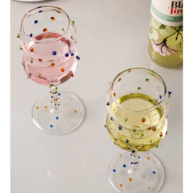 Verre Artistique Coloré à Pois – Coupe  en Verre Borosilicate